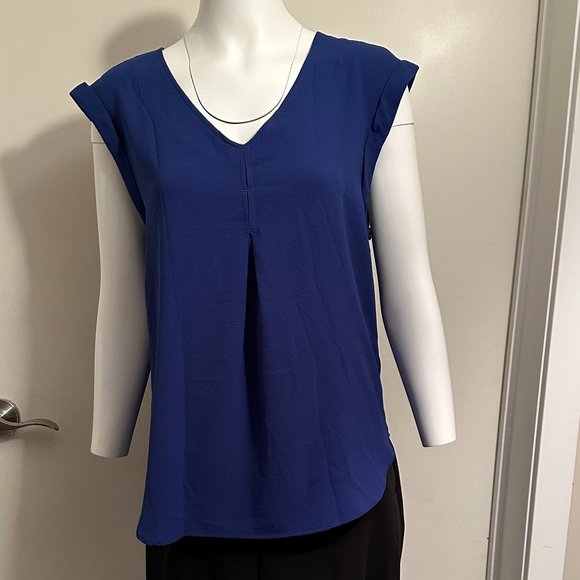 New! Blue BLACK TAPE blouse - Picture 2 of 4